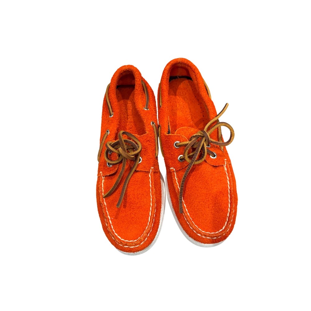 Sperry Top Sider Men's Orange Suede Leather Boat Shoes STS23938 Size‎ 7.5